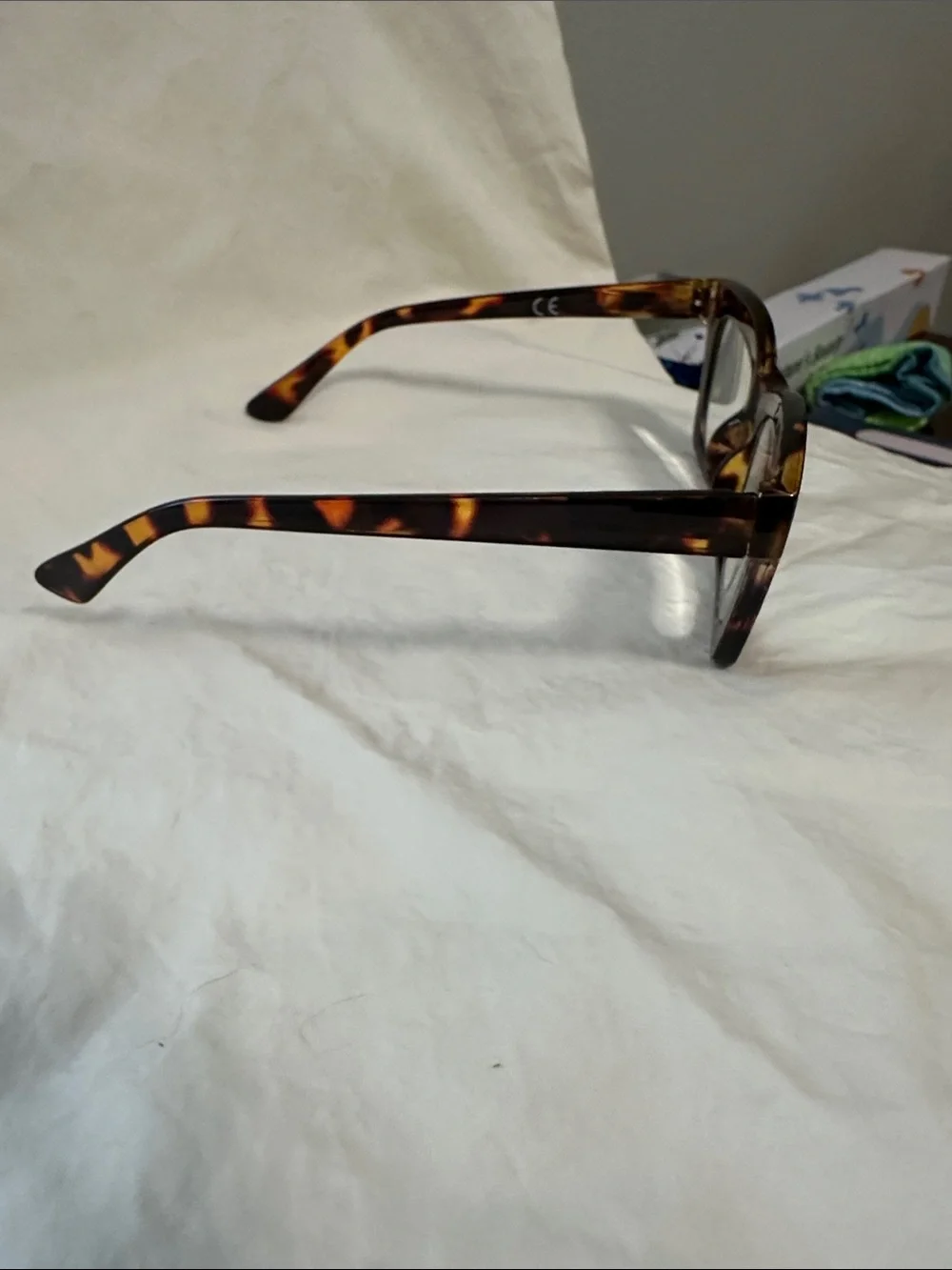 Ladies Tortoiseshell Square Frame Glasses - Brown +3.00 and bluelight blocker